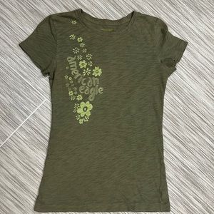 American Eagle Green 100% Cotton Soft Short Sleeve Standard Fit Tee Shirt-Small